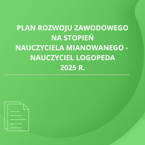 Plan rozwoju zawodowego nauczyciela logopedy
